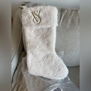 Victoria's Secret White Plush Holiday Stocking